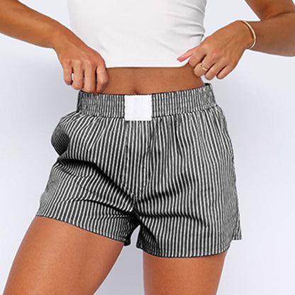 Summer Linen Casual Striped Shorts