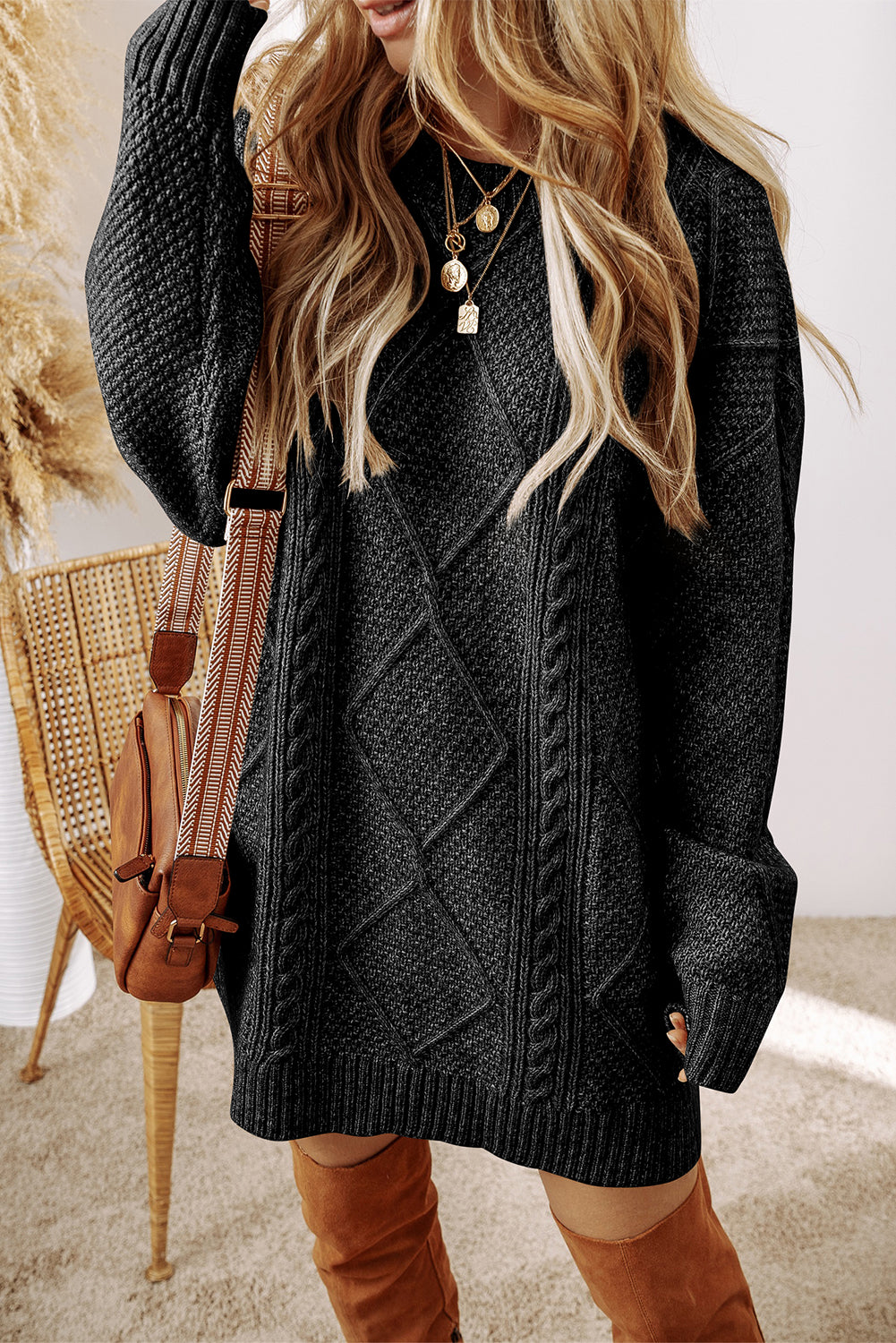 (Pre order 10.15)Casual Textured Sweater Dress!