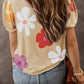 Flower Print Bubble Sleeve Tee