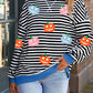Pumpkin Face Patched Pattern Crew Neck Sweatshirt