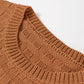 Round Neck Textured Knit Sweater Vest
