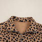 Leopard Print Quarter Zip Sweatshirt
