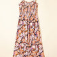 Floral Print Smocked High Waist Square Neck Jumpsuit