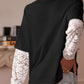 Lace Long Sleeve Insert Drop Shoulder Tee