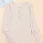 Lace Hem Sleeve Button Top