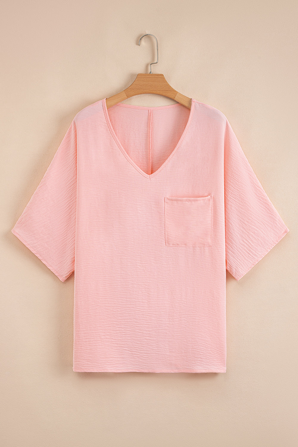 Plus Size Textured Chest Pocket Tee