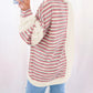 Stripe Stitched Detail Color Block Patchwork Oversized Pullover Top