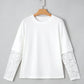 Lace Long Sleeve Insert Drop Shoulder Tee