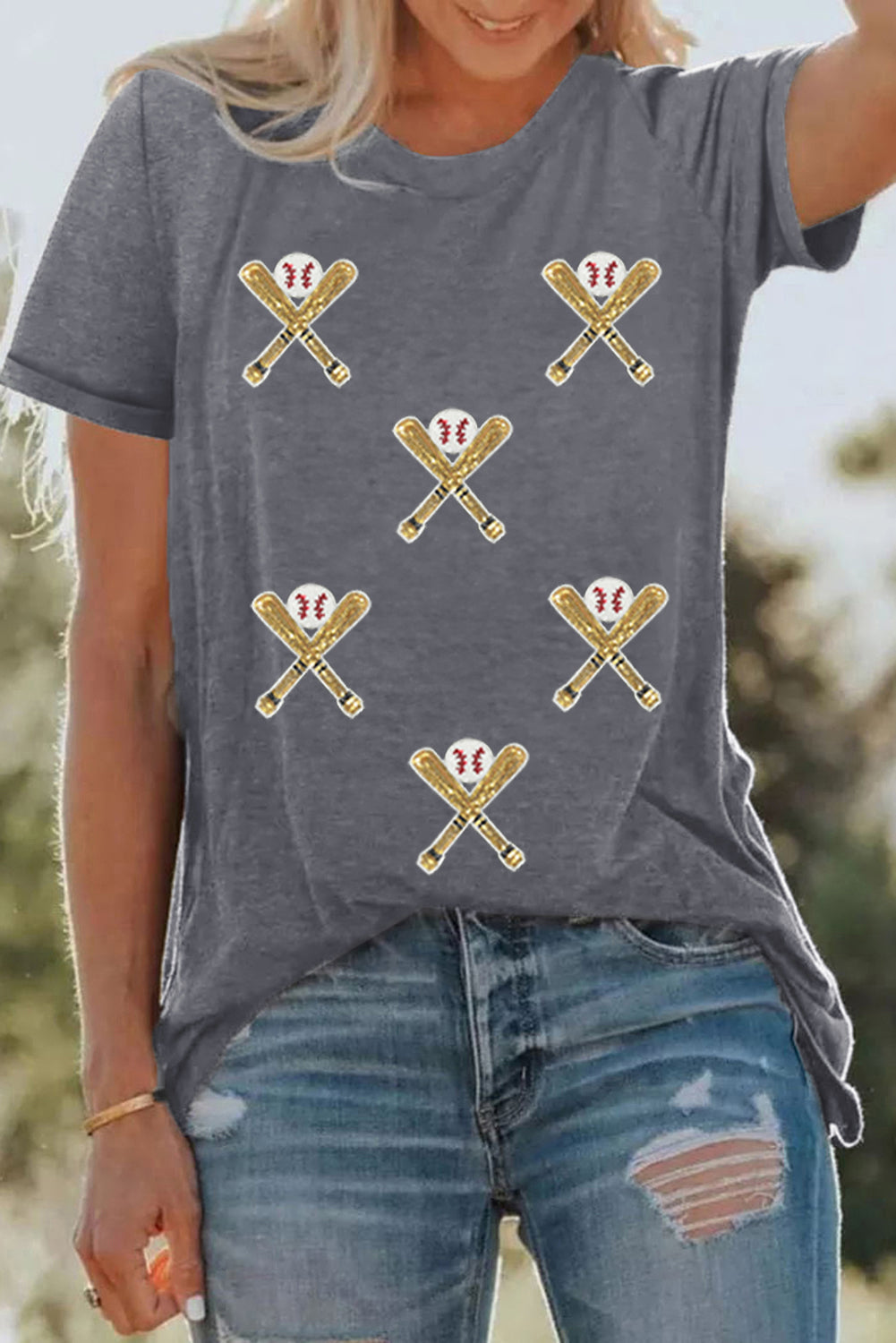 Sequined Game Day Casual Tee