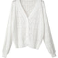 Lightweight Buttoned Front Crochet Cardigan