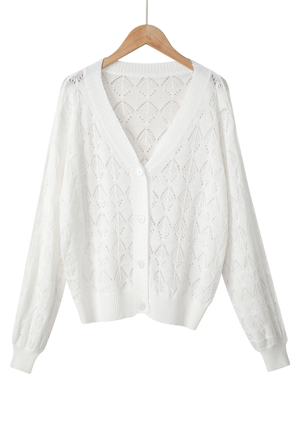 Lightweight Buttoned Front Crochet Cardigan
