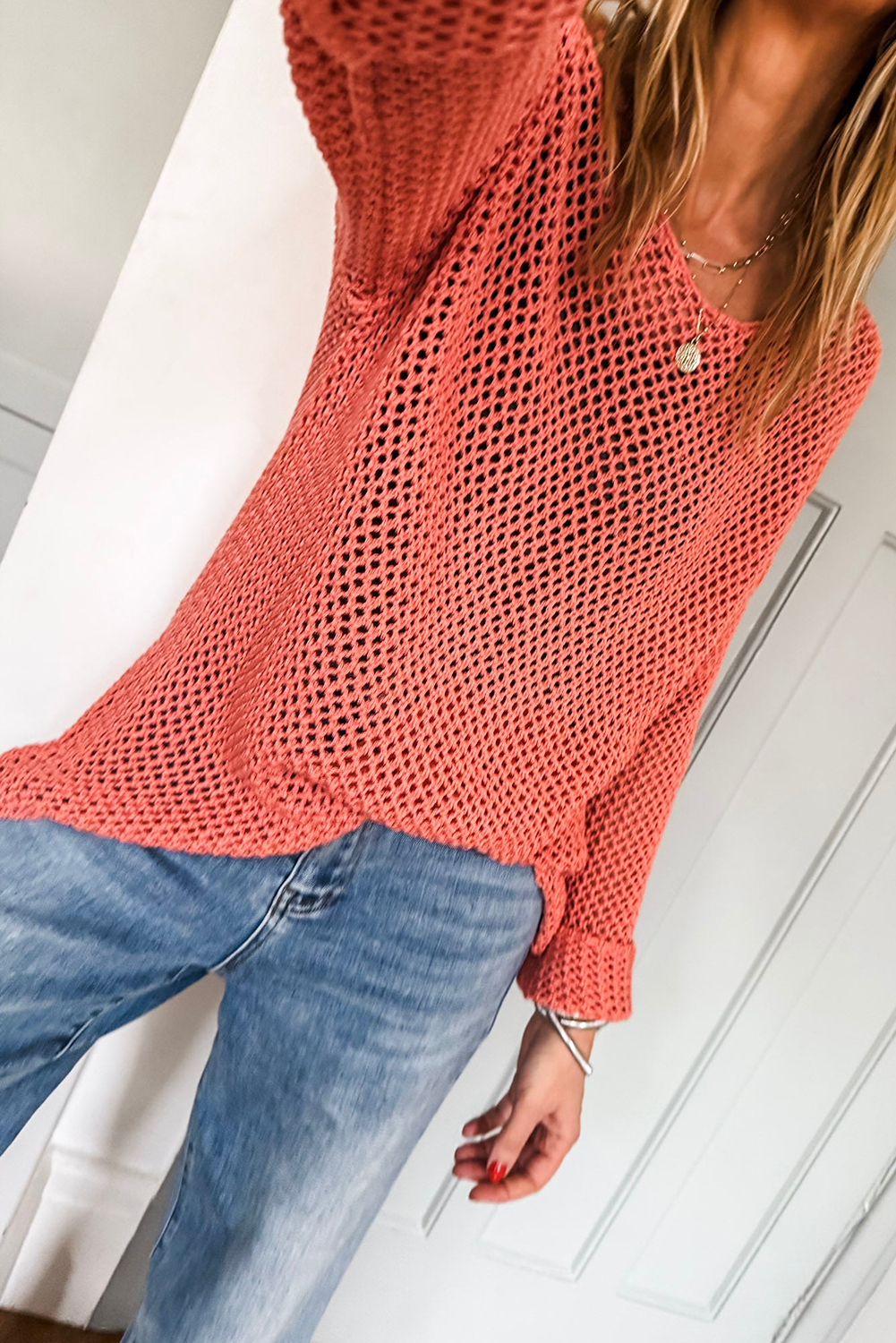 Crochet Hollow-out Jumper Top Sweater