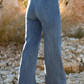 Multi Buttons High Waist Wide Leg Jeans With Pockets