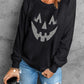 Spooky Face Printed Halloween Fashion Baggy Sweatshirt
