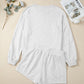 Girly Bow Embroidered Detail Puff Sleeve Pullover 2pcs Short Set