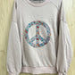 Floral Peace Symbol Patchwork Sweatshirt