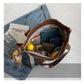 Canvas Striped Convertible Tote Bag