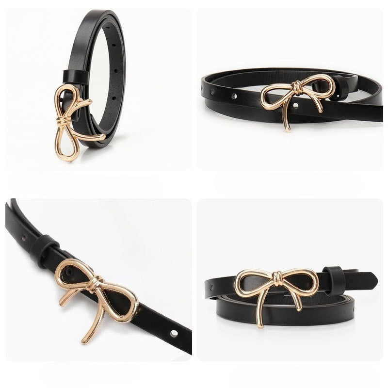 Bow Buckle Skinny Belt
