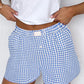 Gingham Printed High Waist Shorts