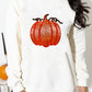 Sequin Pumpkin Patched Casual Pullover Graphic Sweatshirt