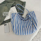 Large Capacity Striped Canvas Bag