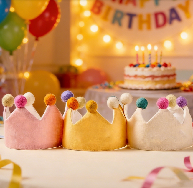 Custom Embroidered Name Birthday Crown Hat for Kids