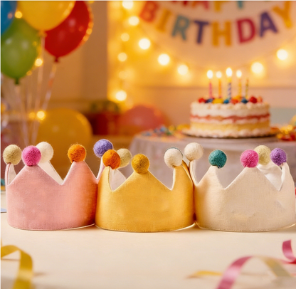 Custom Embroidered Name Birthday Crown Hat for Kids