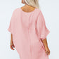 Plus Size Textured Chest Pocket Tee