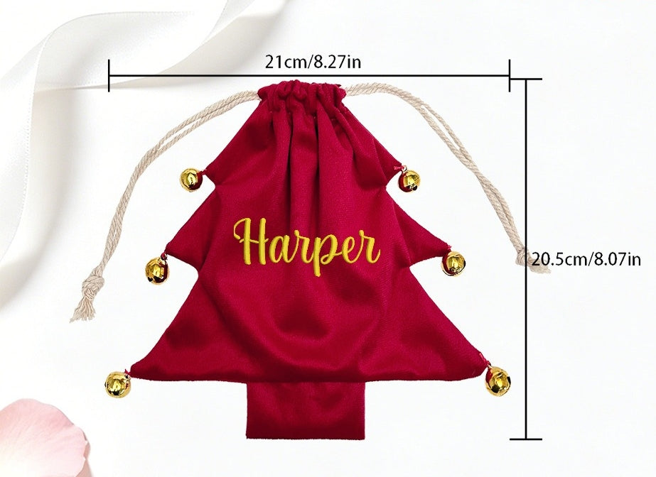 Velvet Christmas Tree Gift Bag