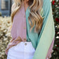 Color Block Corded Buttoned Oversized Shacket