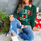 Merry And Bright Knit Quilted Sweatshirt