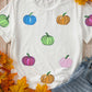 Sequin Bow Pumpkin Patched Cotton Blend T Shirt