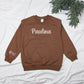 Custom Embroidered Text Crewneck Sweatshirt Round Neck Hoodie