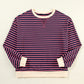 Oversized Contrast Trim Pullover Sweatshirt