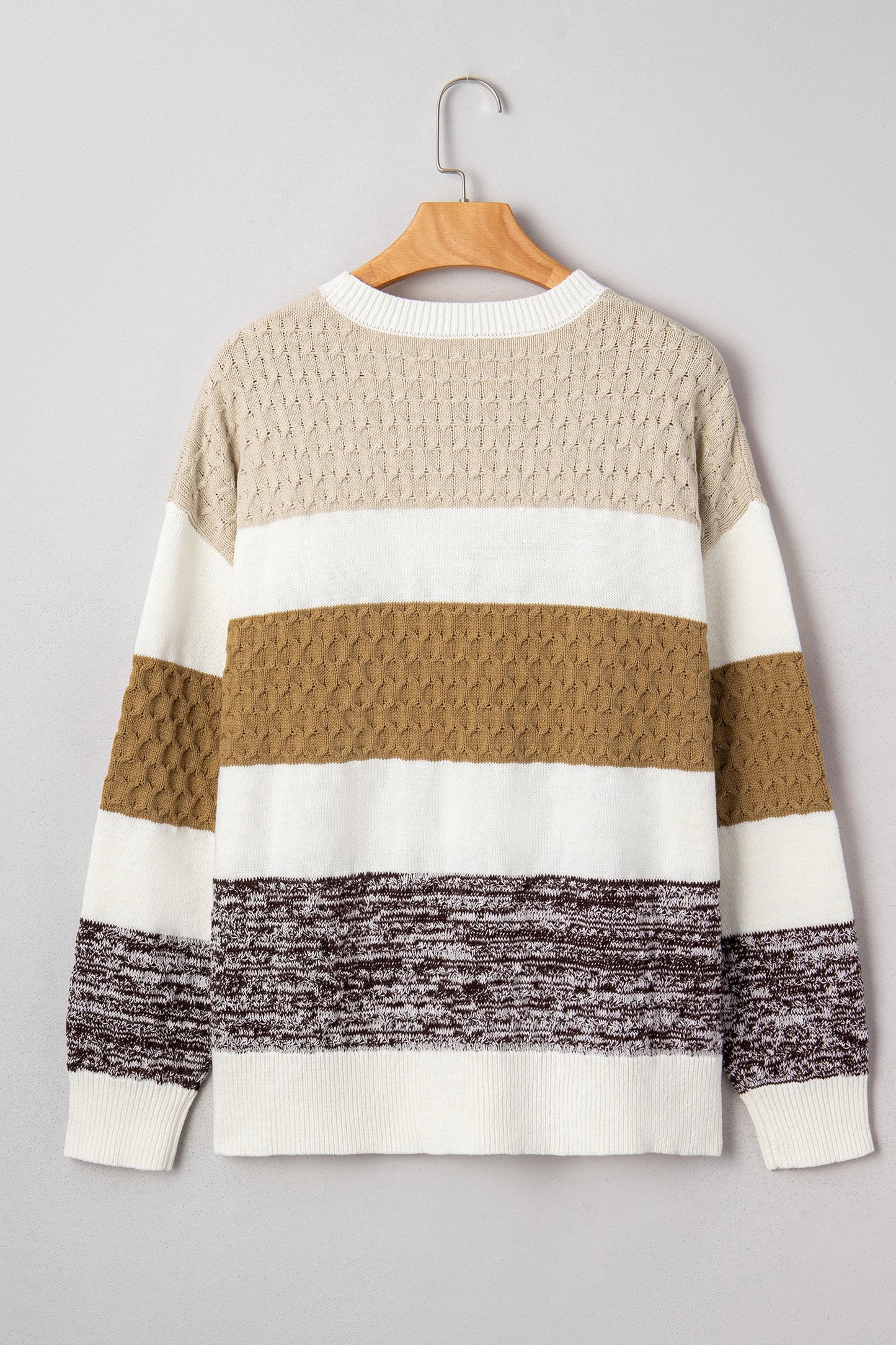 Knit Striped Color Block Loose Sweater