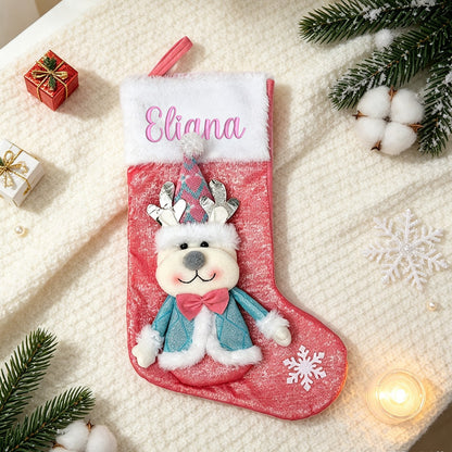 Customizable Candy-Colored Christmas Stocking with Text