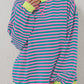 Oversized Contrast Trim Pullover Sweatshirt