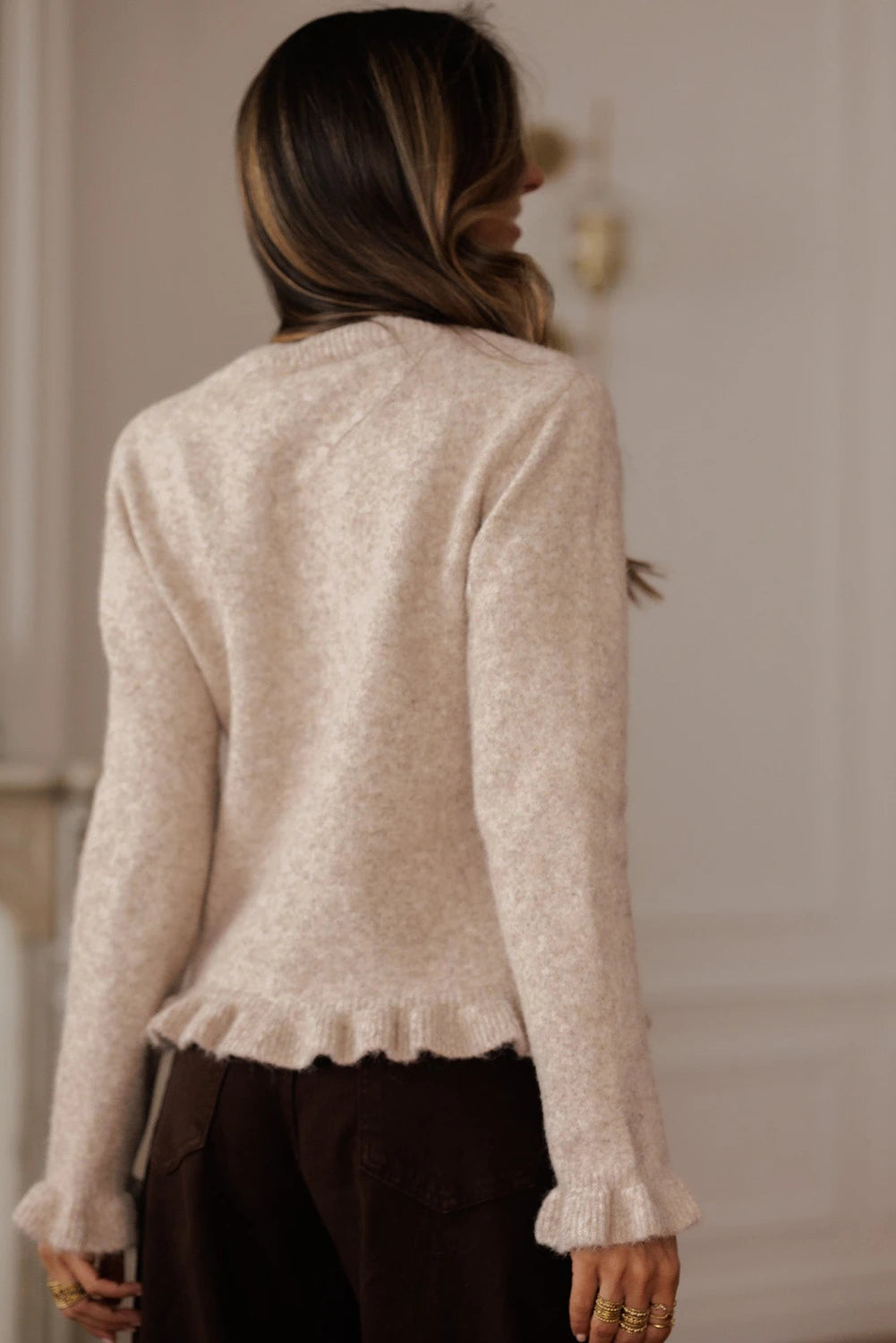 Gold Button Sweater Cardigan