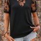 Flora Lace Patchwork Crew Neck T Shirt
