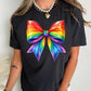 Pride Bow Graphic Round Neck T Shirt