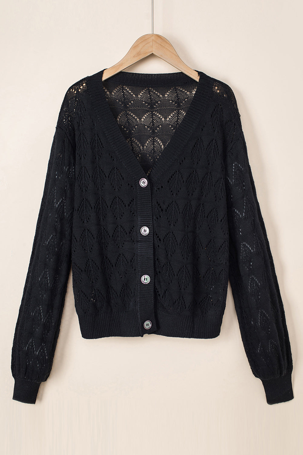 Lightweight Buttoned Front Crochet Cardigan