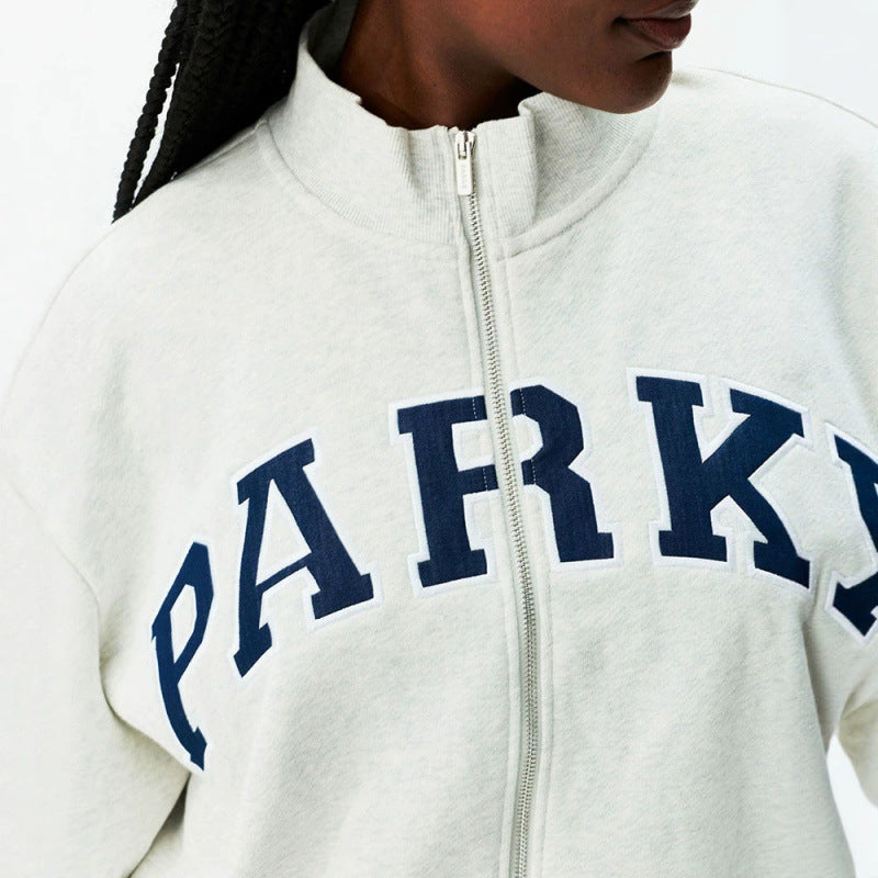 Full Zip Varsity Mock-Neck Jacket