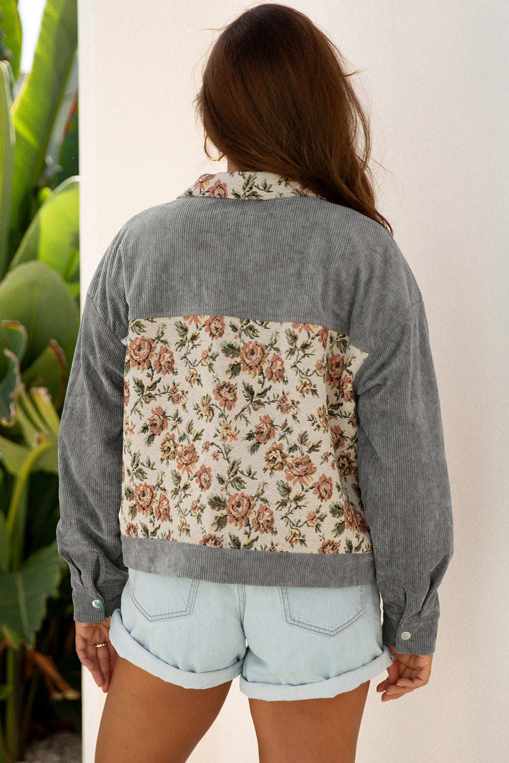 Floral Patchwork Shirt Style Jacket