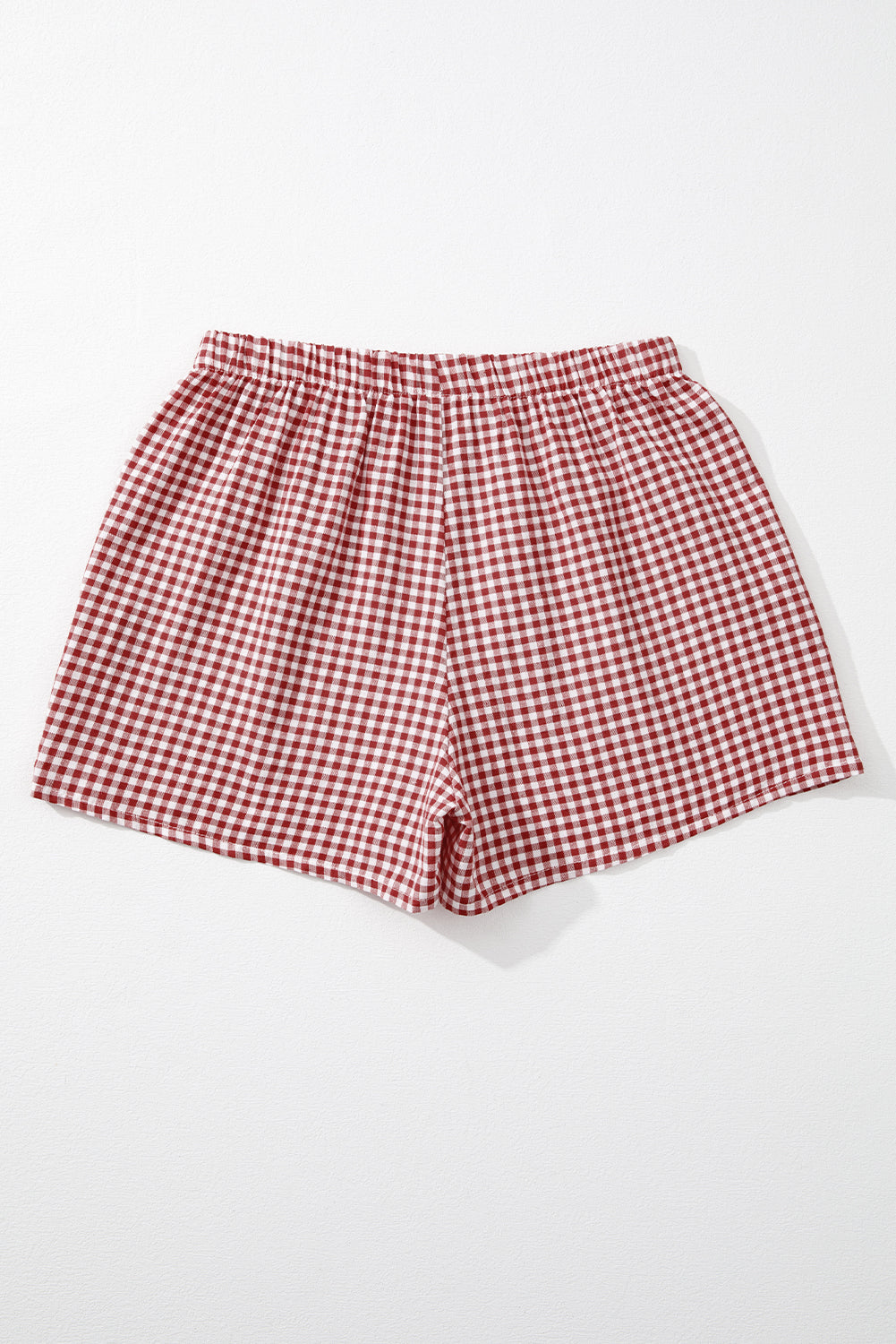 Gingham Printed High Waist Shorts