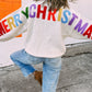 Chenille Graphic Drop Shoulder Holiday Sweater