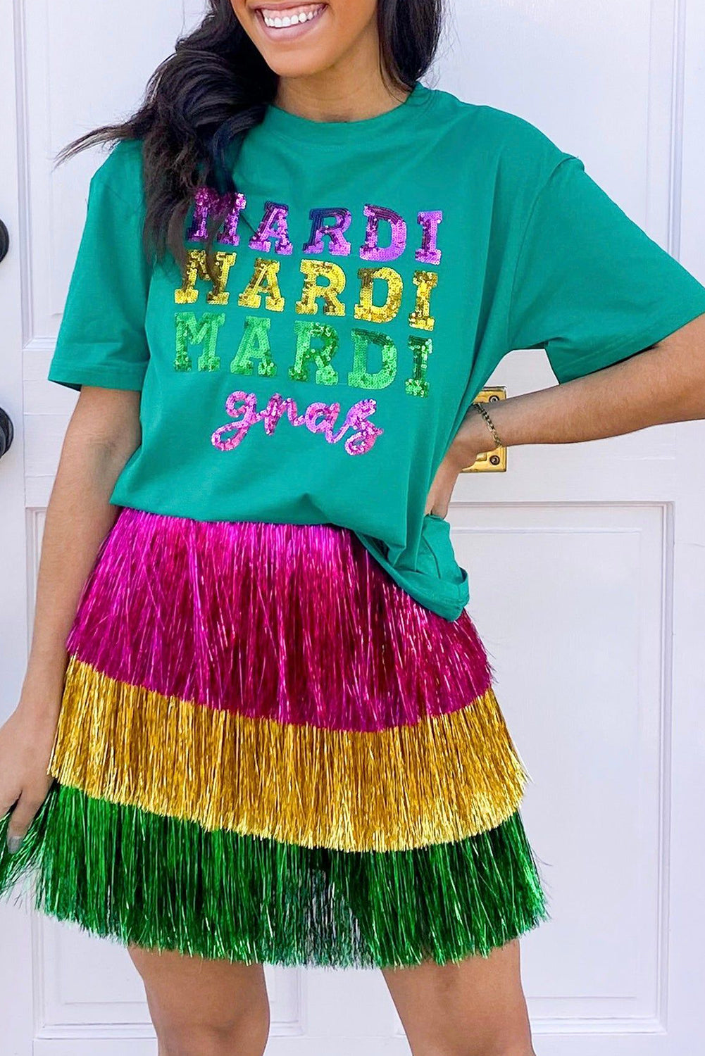 Sequin Mardi Gras T Shirt