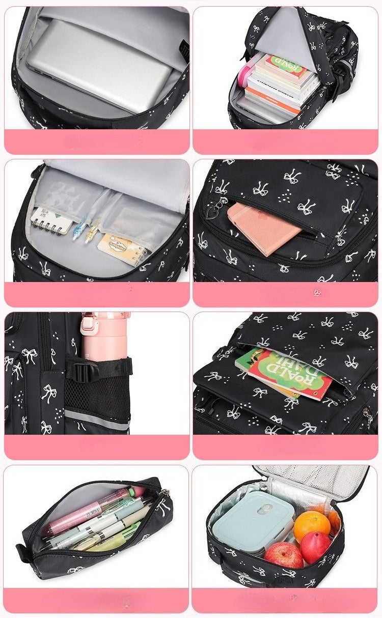 School Backpack Set Casual Daypack with Lunch Tote Bag and Pencil Bag