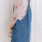 Front Button Pocketed Denim Dress