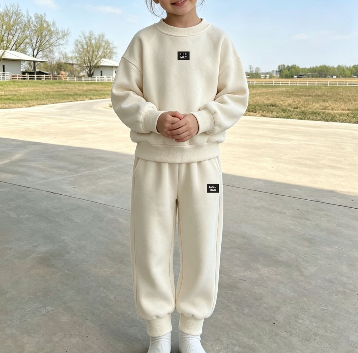 Kids Casual Tracksuit Set Long Sleeve Crewneck Sweatshirt and Jogger