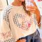 Floral Peace Heart Graphic Wide Sleeve Top